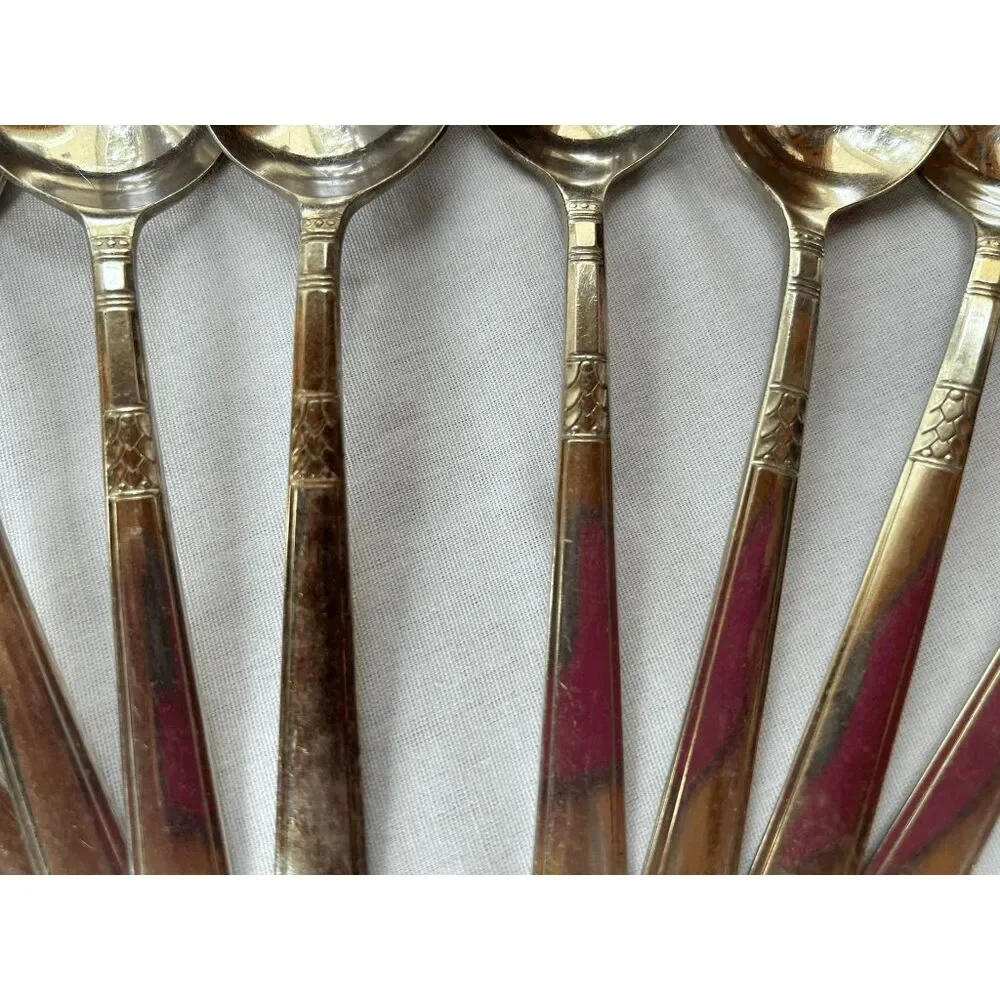Vintage WM A. Rogers Oneida Silver Soup/Dessert Spoon Lot of 12
